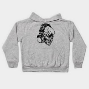 Skull Headphones Distressed Kids Hoodie